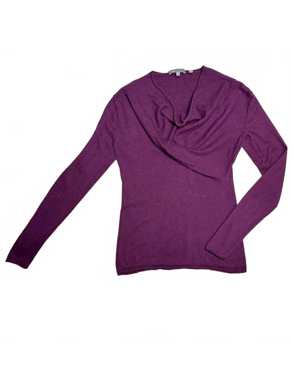 Womens XS Vince Purple Cowl Neck Long Sleeve Sweater
